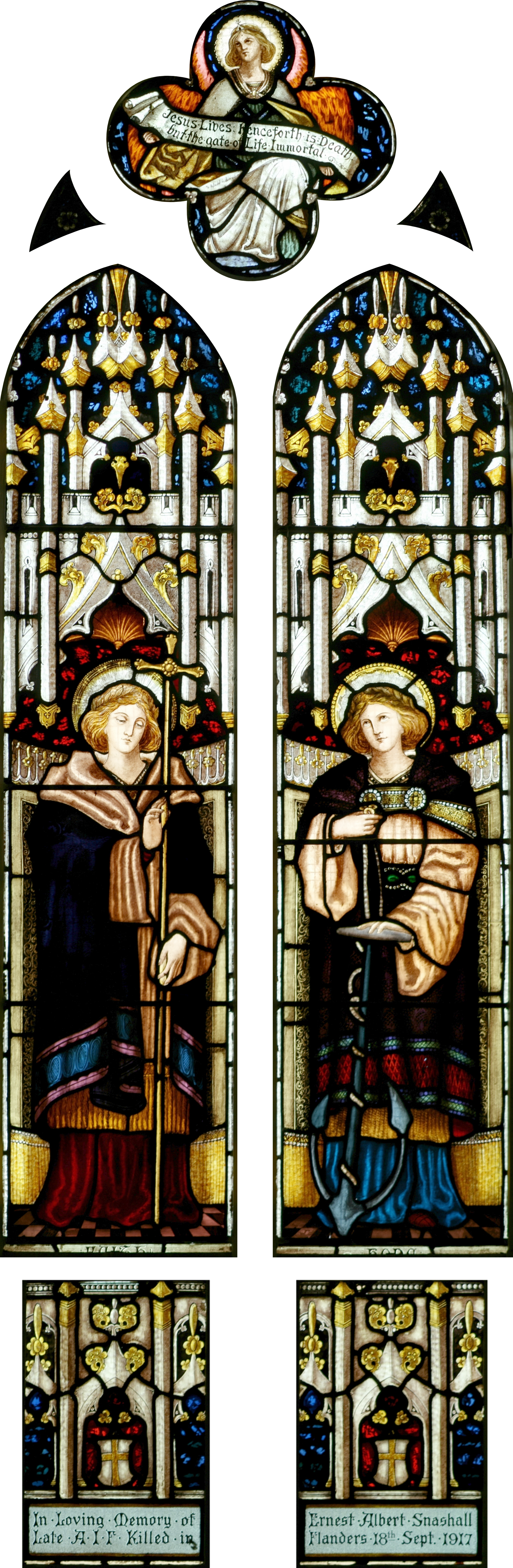 Faith And Hope - Stained Glass (2000x6114), Png Download