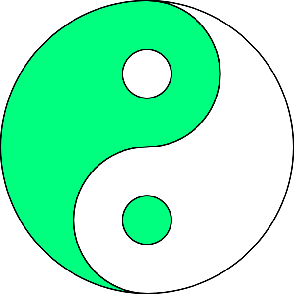 Lime Green/white Ying Yang Clipart Png For Web (600x600), Png Download
