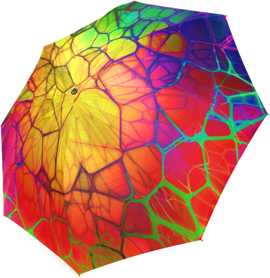 Stained Glass Abstract Fantasy Foldable Umbrella - Stained Glass Umbrella (500x500), Png Download