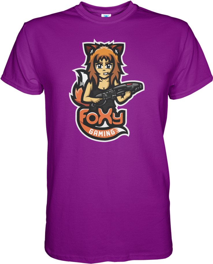 Foxy Gaming Purple T Shirt - E Sports T Shirts (1000x1000), Png Download