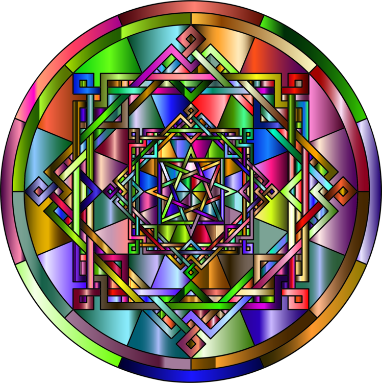 Stained Glass Symmetry Purple - Clip Art (749x750), Png Download