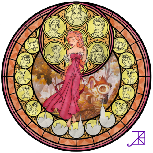 Principesse Disney Wallpaper Probably With A Stained - Stained Glass Window Disney (500x500), Png Download