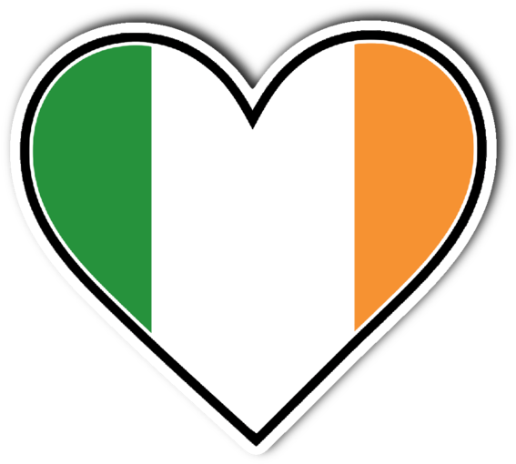 Irish Flag Heart Vinyl Die Cut Sticker - Die Cutting (600x600), Png Download