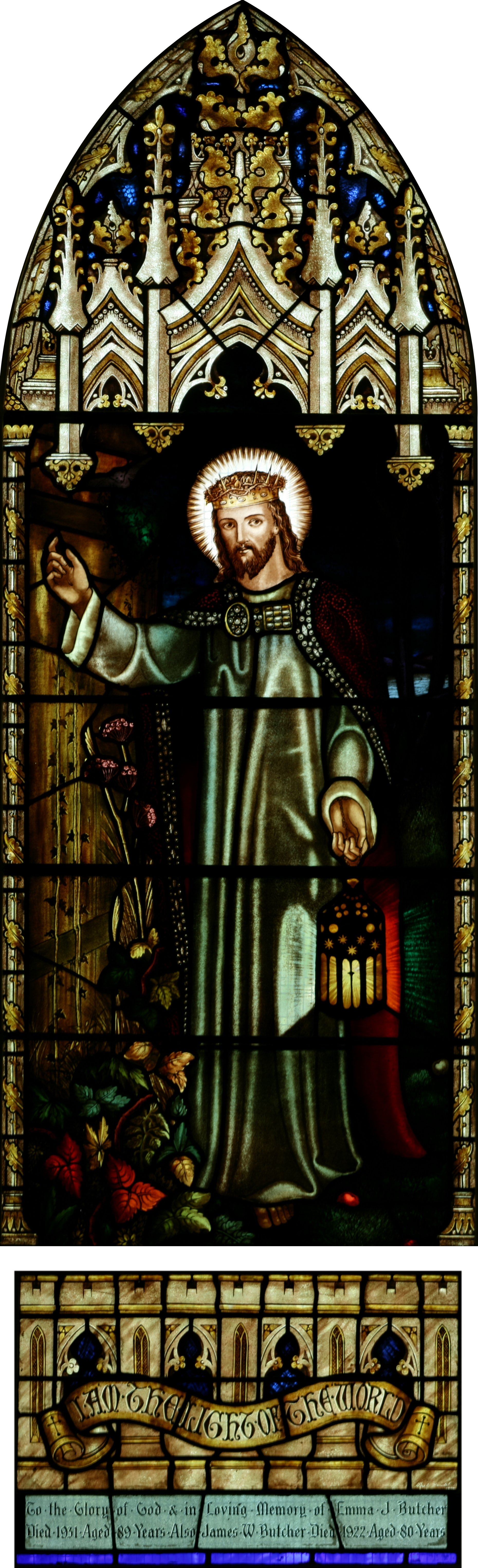 Stjohnsashfield Stainedglass Lightoftheworld - Stained Glass (1860x6100), Png Download