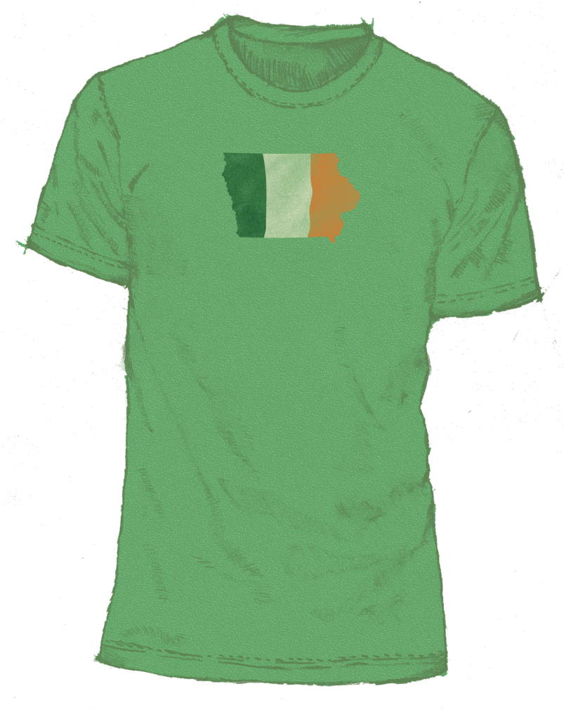 Iowa Irish Flag Tee (1000x1174), Png Download