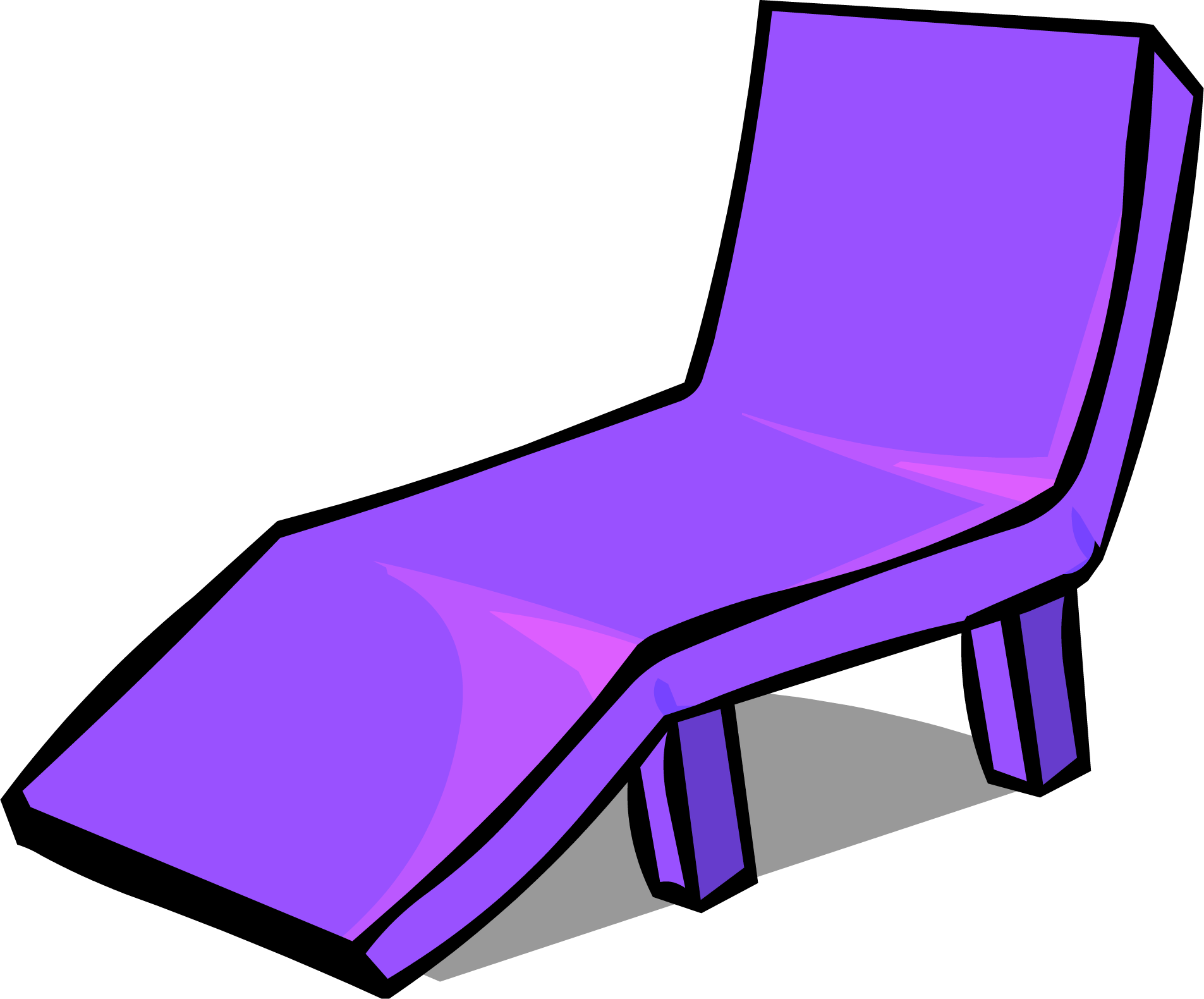 Purple Plastic Lawn Chair Sprite 001 - Lawn Chair Clip Art (1905x1580), Png Download