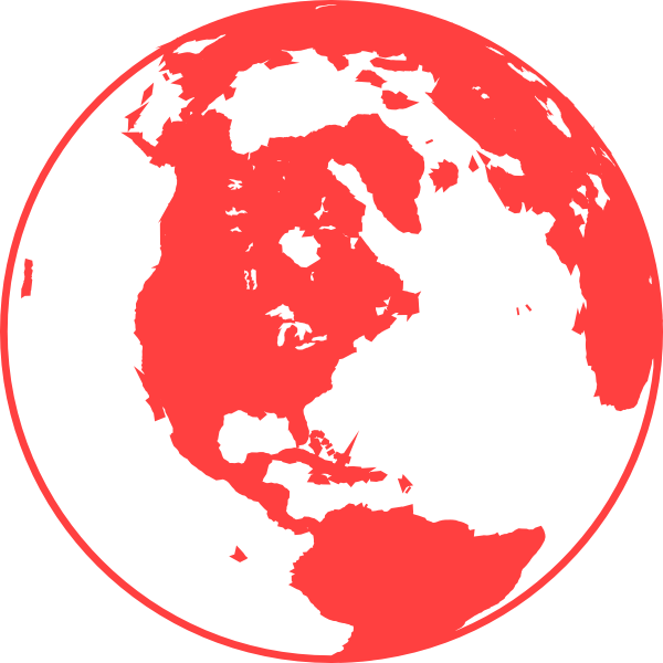 Coral Globe Clip Art At Clker Com - Black And White Globe Transparent (600x600), Png Download