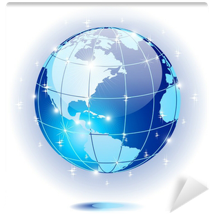 Mondo Globo Cristallo Blu Crystal Blue World Globe - Design (400x400), Png Download