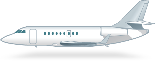 Dassault Falcon 2000 Side (572x225), Png Download