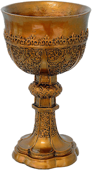 Round Table Golden Chalice - Golden Chalice (555x555), Png Download