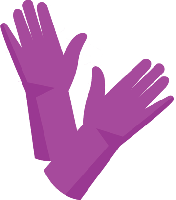 Cleaning Gloves - Purple Cleaning Gloves (360x408), Png Download