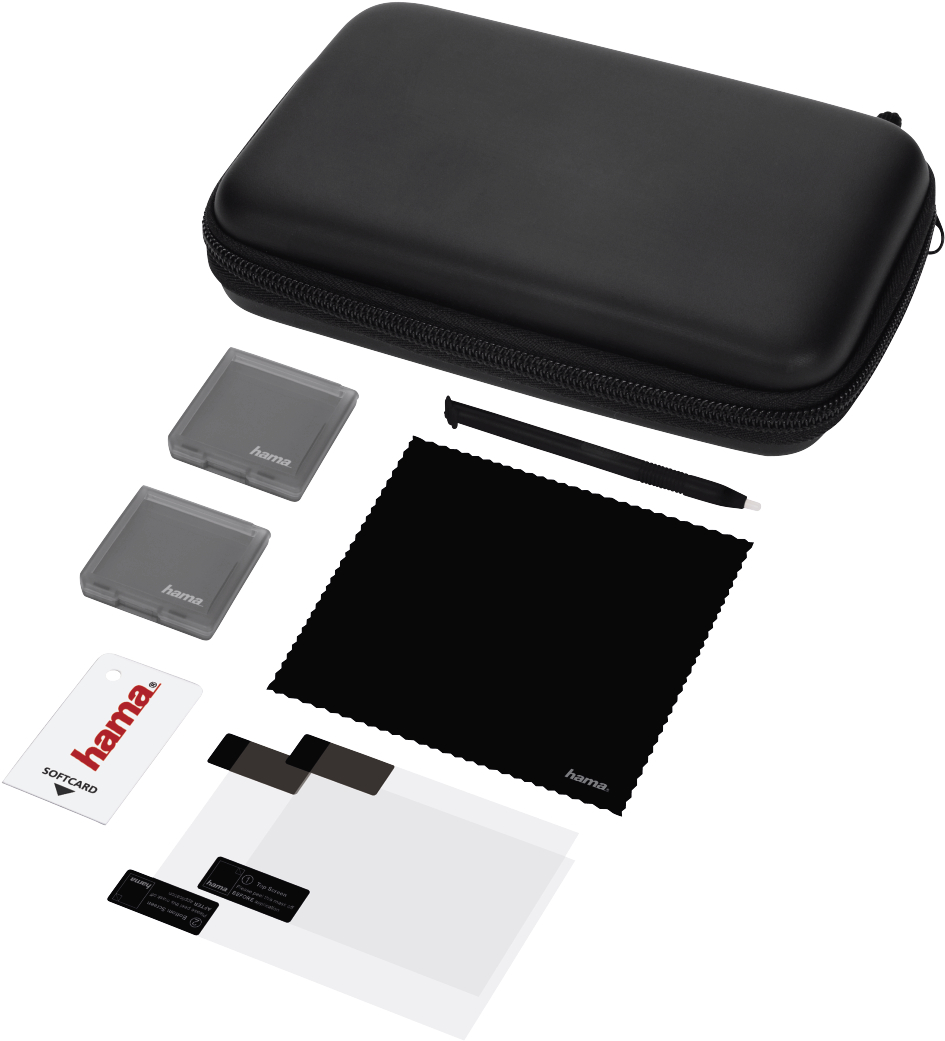 "basic" 7 In 1 Accessories Set For Nintendo New 3ds - Hama Kit New 3ds 8 In 1 Basic Black (1100x1100), Png Download