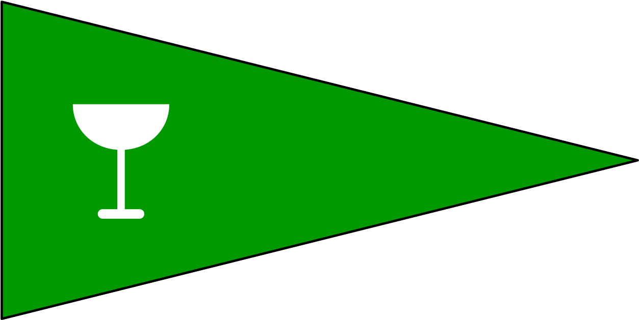 Triangular Green With Chalice - Gin Pennant (1280x655), Png Download