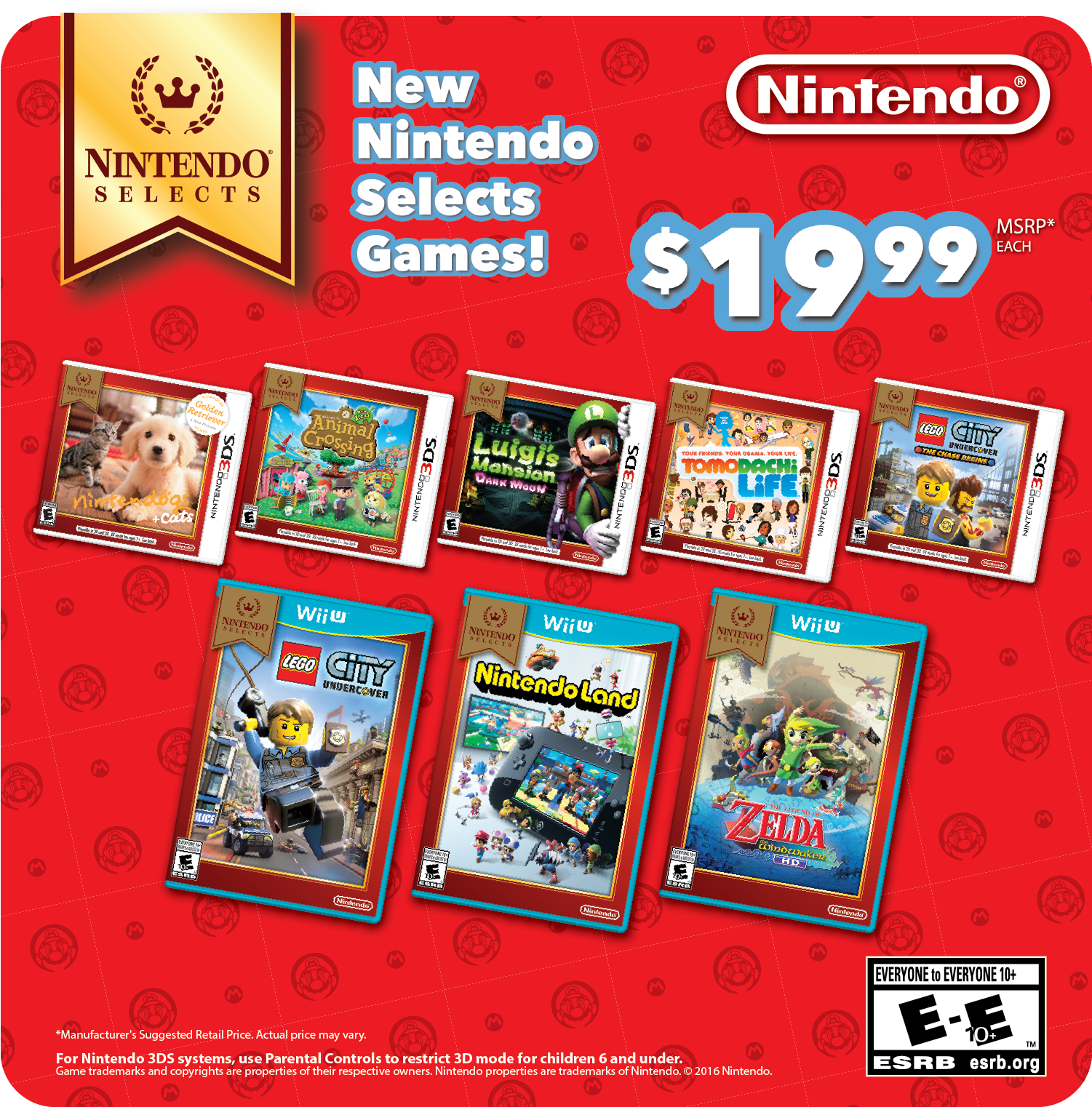 New Nintendo Selects For Wii U And 3ds Discounted To - Animal Crossing New Leaf Nintendo Selects (1650x1650), Png Download