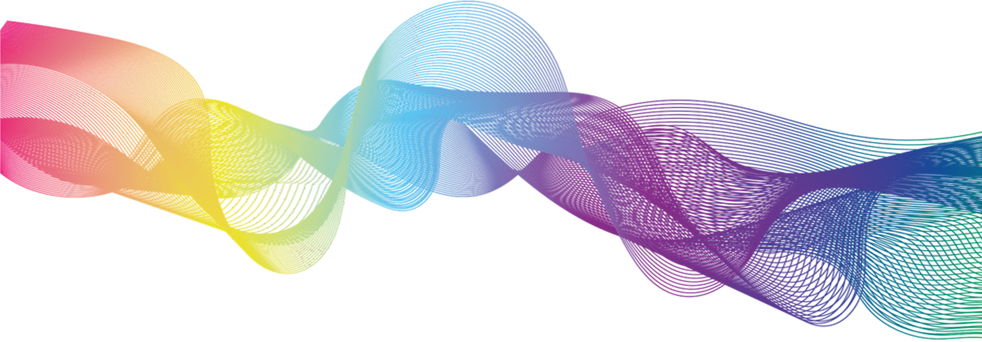 Colorful Waves Png Download - Mesh (3300x1171), Png Download
