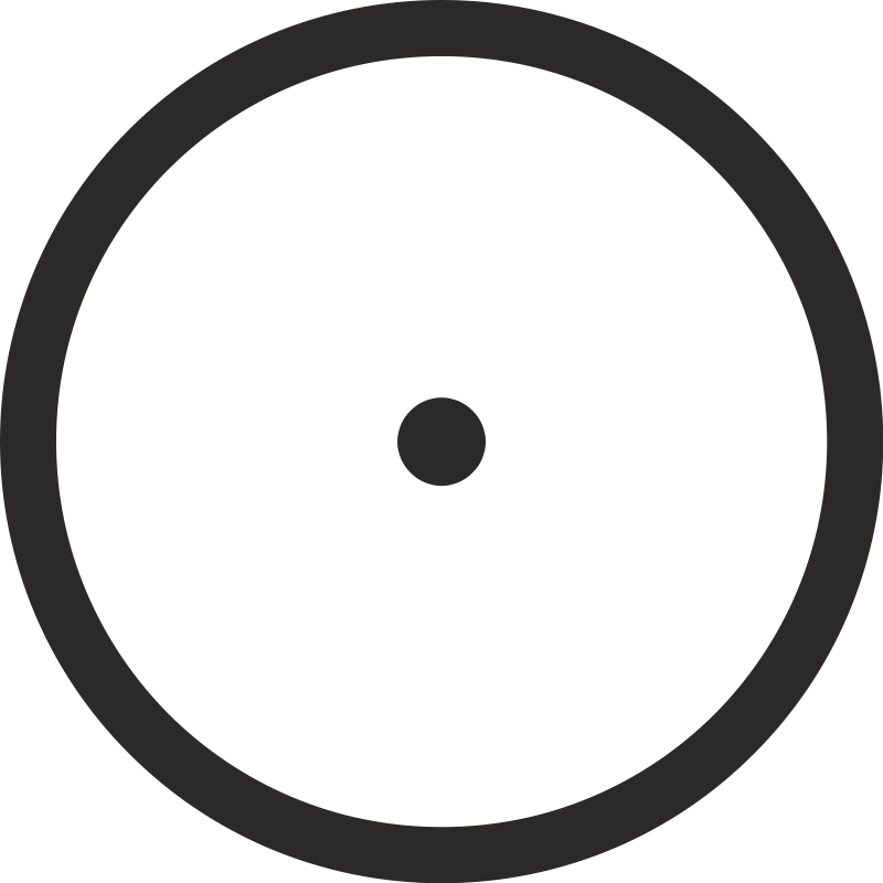 Circle With Central Point Free Vector - Straight Line Face Black And White (800x800), Png Download