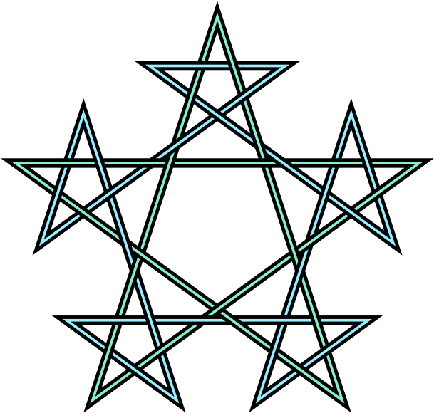 Pentagrams Interlaced Pattern - Tattoo Stars Rihanna (634x600), Png Download
