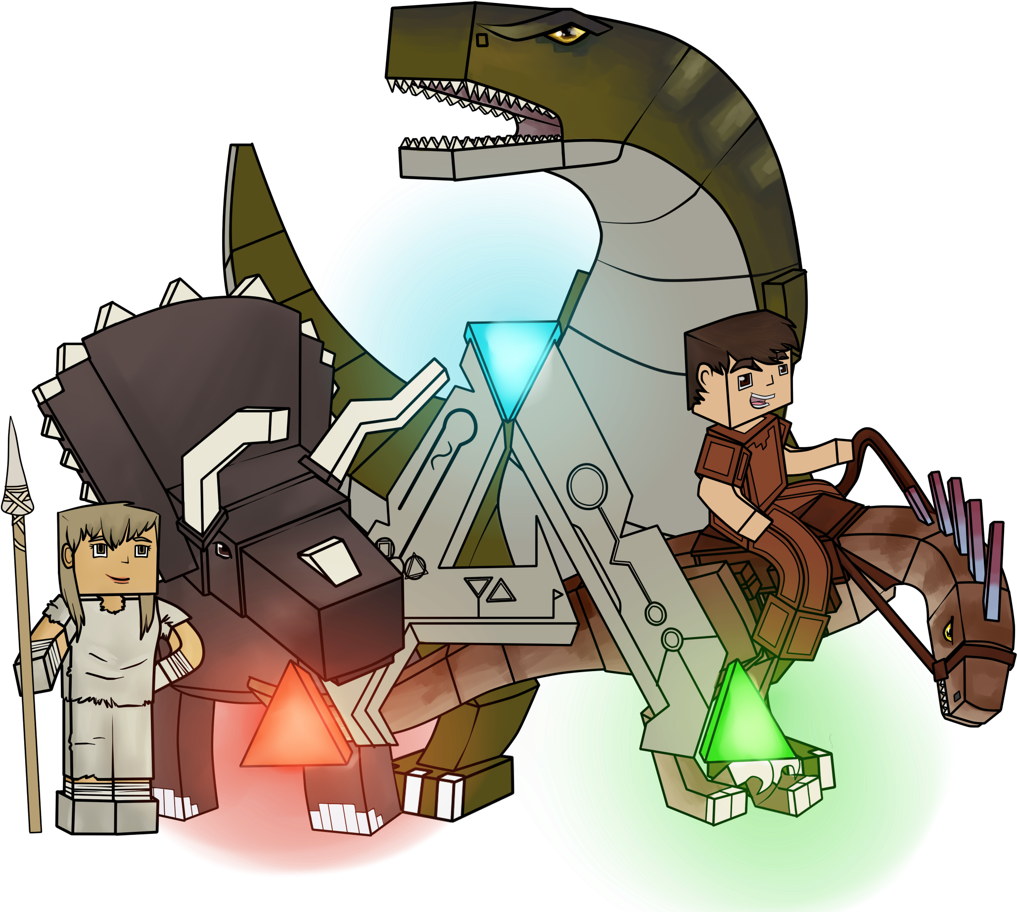 Survival Clipart Mapping - Minecraft Dinosaur Mods 1.12 2 (2200x1900), Png Download