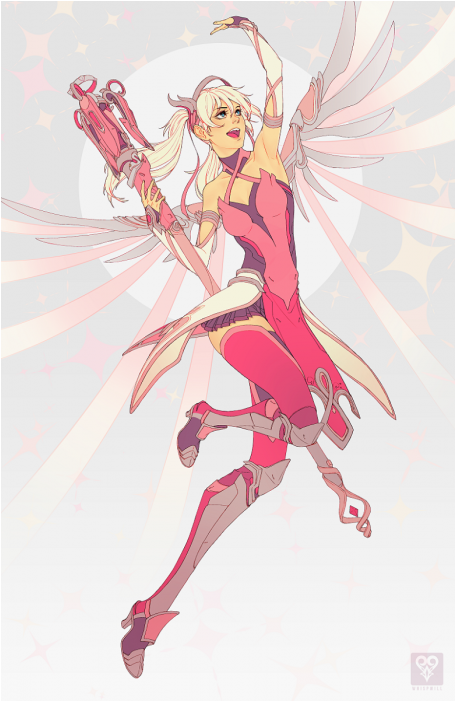 Mercy Pink Skin Fanart (700x700), Png Download