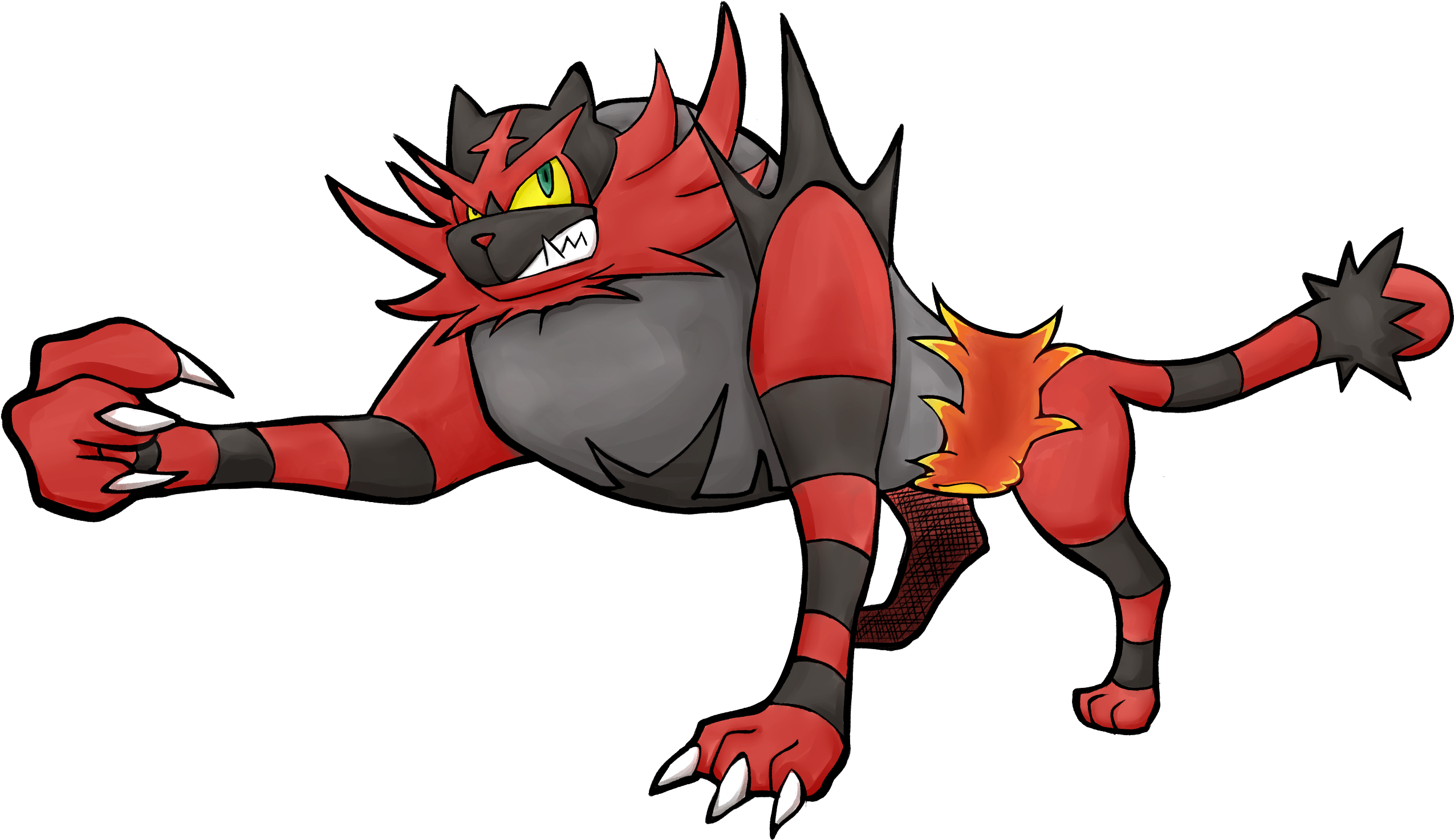 Incineroar , - Cartoon (3134x1951), Png Download