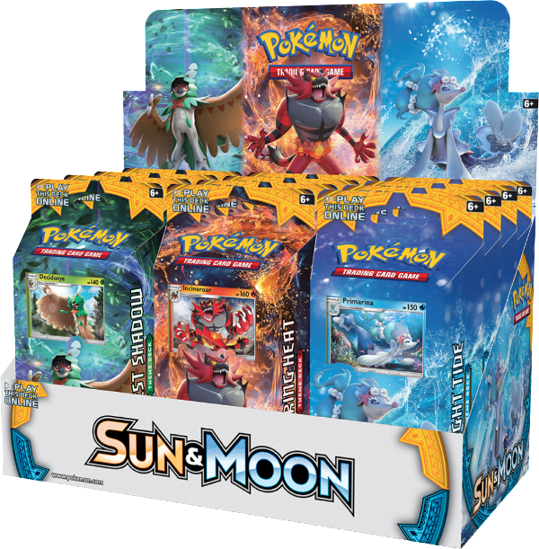 Sun & Moon Theme Decks - Pokemon Sun And Moon Starter Packs (600x611), Png Download