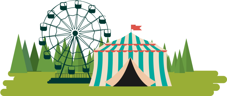 Tent Clipart Carousel - Circus Tent In Png (1200x628), Png Download