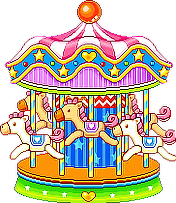 Carousel Caroussel Cute Pixel Pixelated Freetoedit - Carousel Pixel (364x420), Png Download