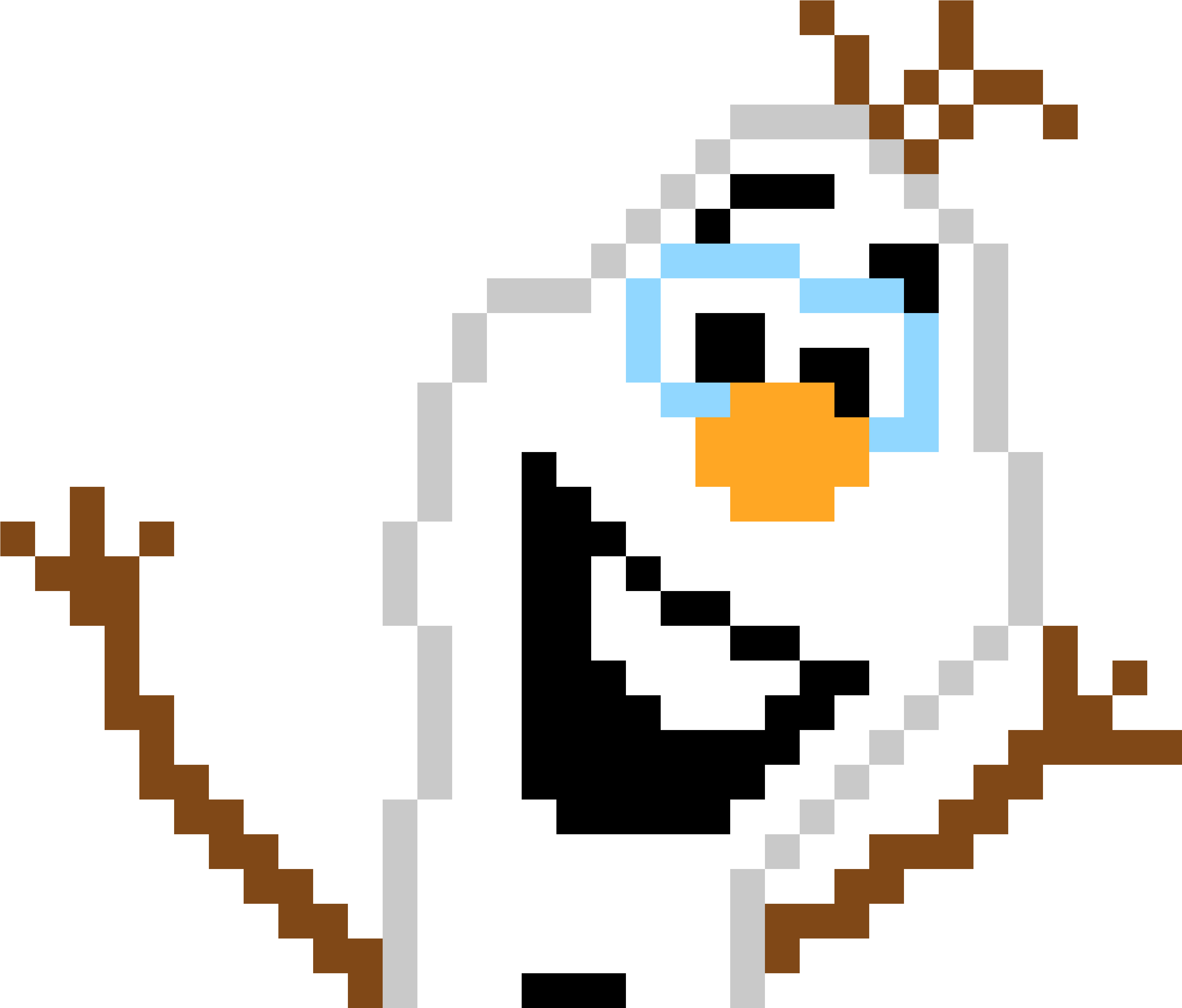 Drawing - Olaf Pixel Art (4100x3600), Png Download