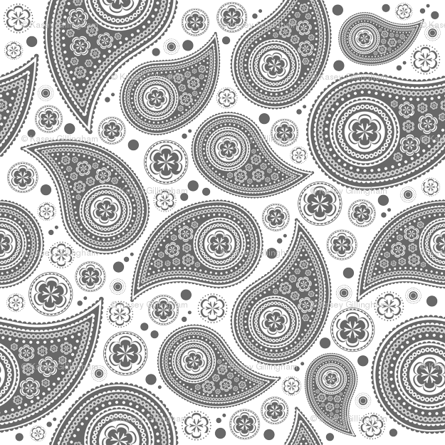 Paisley Fabric - Paisley In Smoke Custom Fabric Er (625x625), Png Download