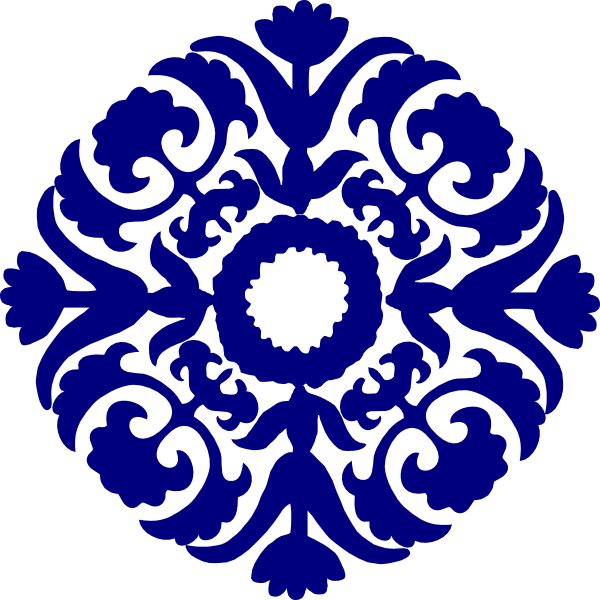 Paisley Tile Navy Blue Clip Art At Clker - Islamic Design Png (600x600), Png Download