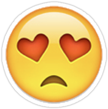"sad Heart Eyed Emoji" Stickers By Tarantinope Redbubble - Sad Heart Eyes Emoji (375x360), Png Download