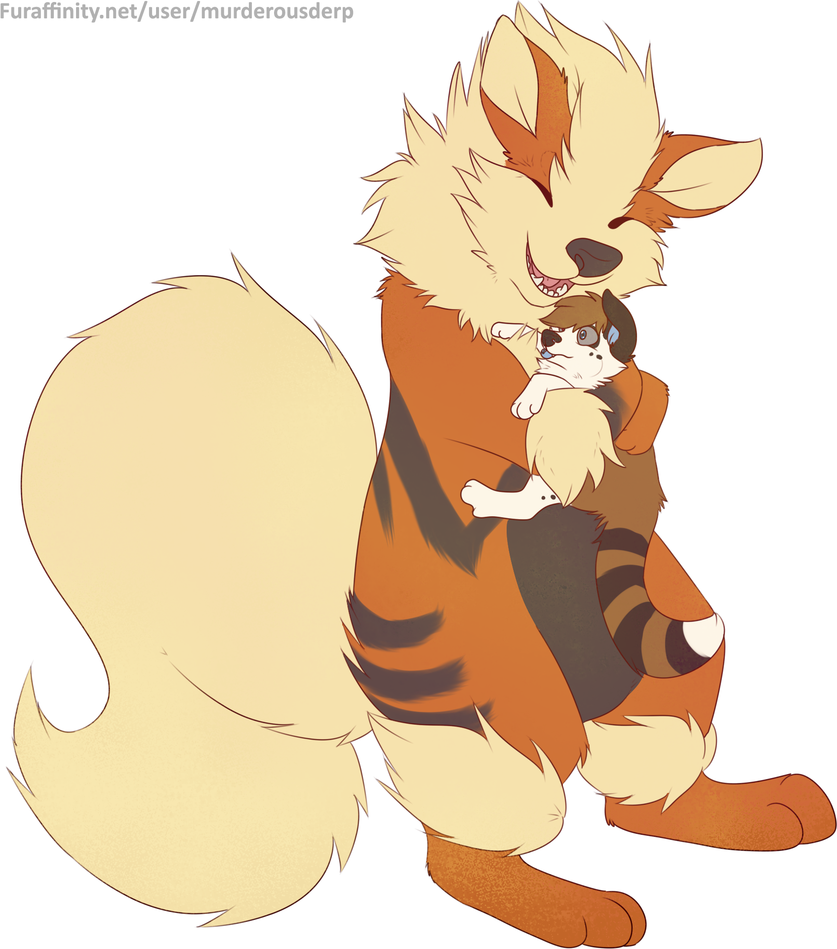 Arcanine Uses Hugs - Growlithe Hug (1706x1930), Png Download