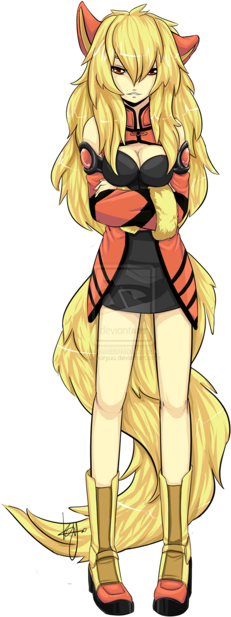 Image Arcanine Gijinka By Horyuu D54hz33 Png The Family - Pokemon Human Arcanine (597x1337), Png Download