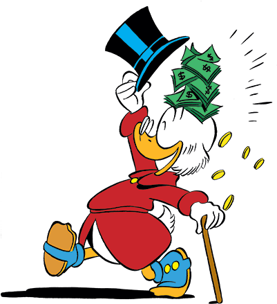 Scrooge Mcduck Vintage Comic Books, Vintage Comics, - Mickey Mouse Cartoon Scrooge Mcduck No (400x452), Png Download