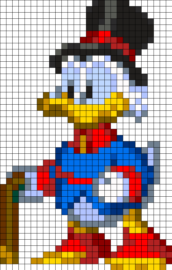 Scrooge Mcduck Perler Bead Pattern - Scrooge Mcduck Pixel Art (588x924), Png Download
