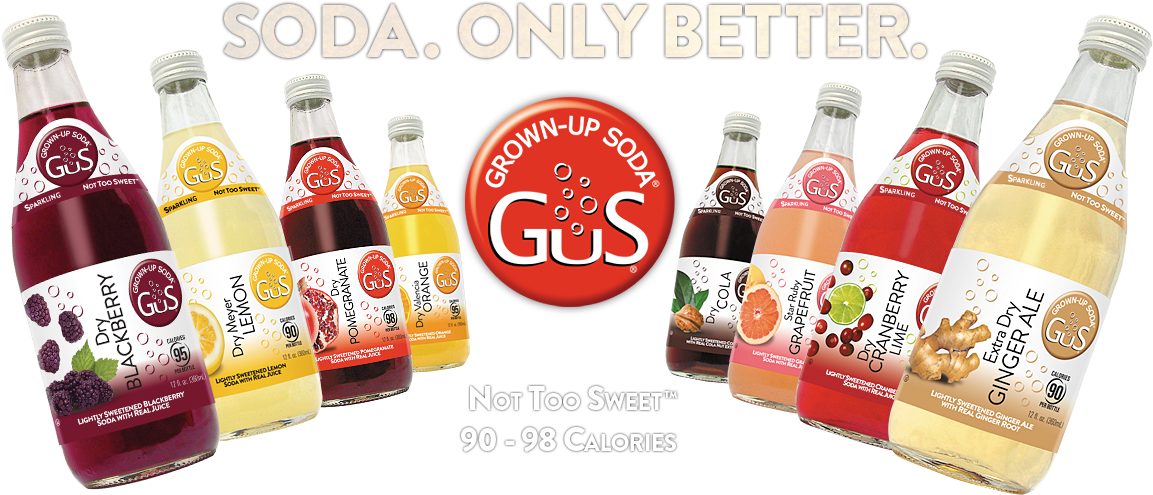 Gus Logo - Gus Dry Blackberry Soda 12 Oz Glass Bottle - Pack Of (1184x508), Png Download