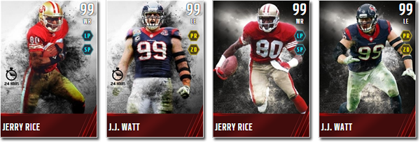 Jerry Rice And J - Jj Watt Madden 18 Card (600x204), Png Download