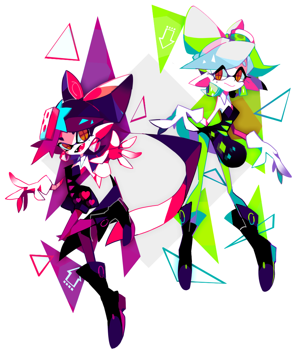 Splatoon Squid Sisters By Hidorozoa On Tumblr - Squid Clip Ons Splatoon (969x1169), Png Download