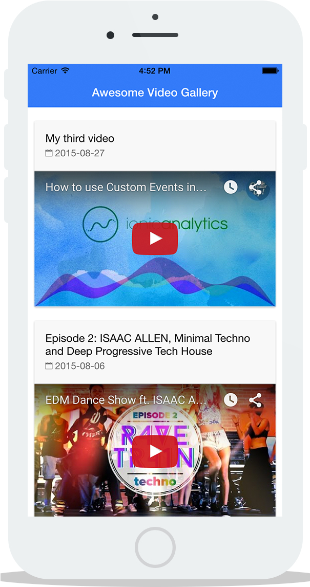 Ravetrain - Ionic Youtube Player (604x1270), Png Download