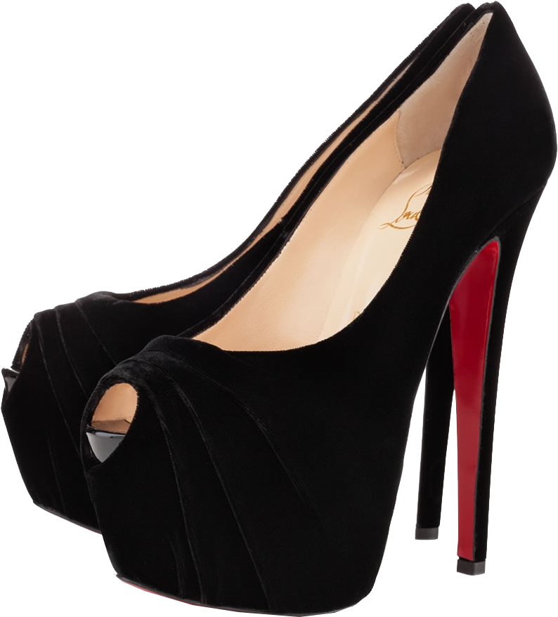 Free Png Christian Louboutin Black Drapesse Peep Toe - Abaddon Polyvore (850x826), Png Download