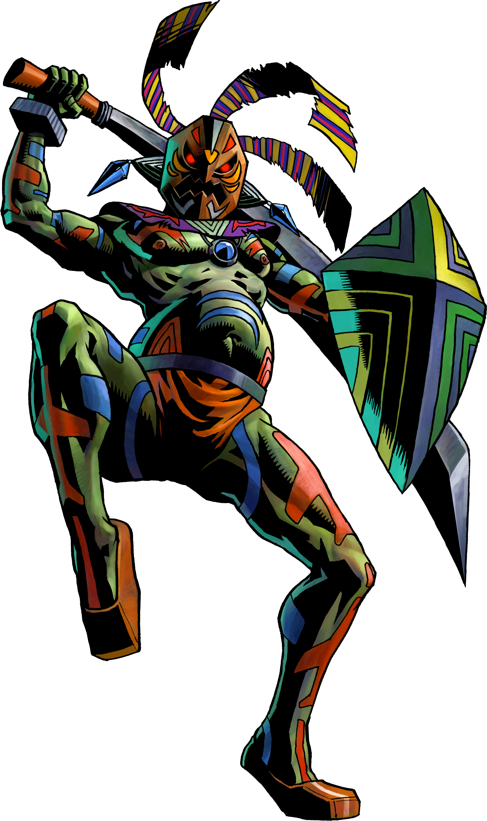 Masked Jungle Warrior - Boss Zelda Majora's Mask (2017x3401), Png Download