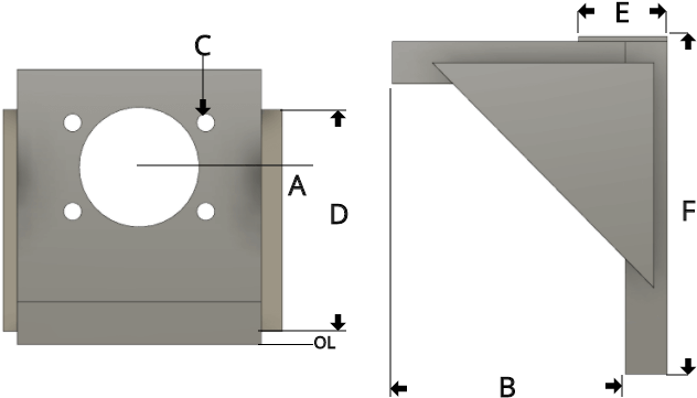 Picture Of Naams Shock Bracket With Dimensions - Diagram (640x370), Png Download