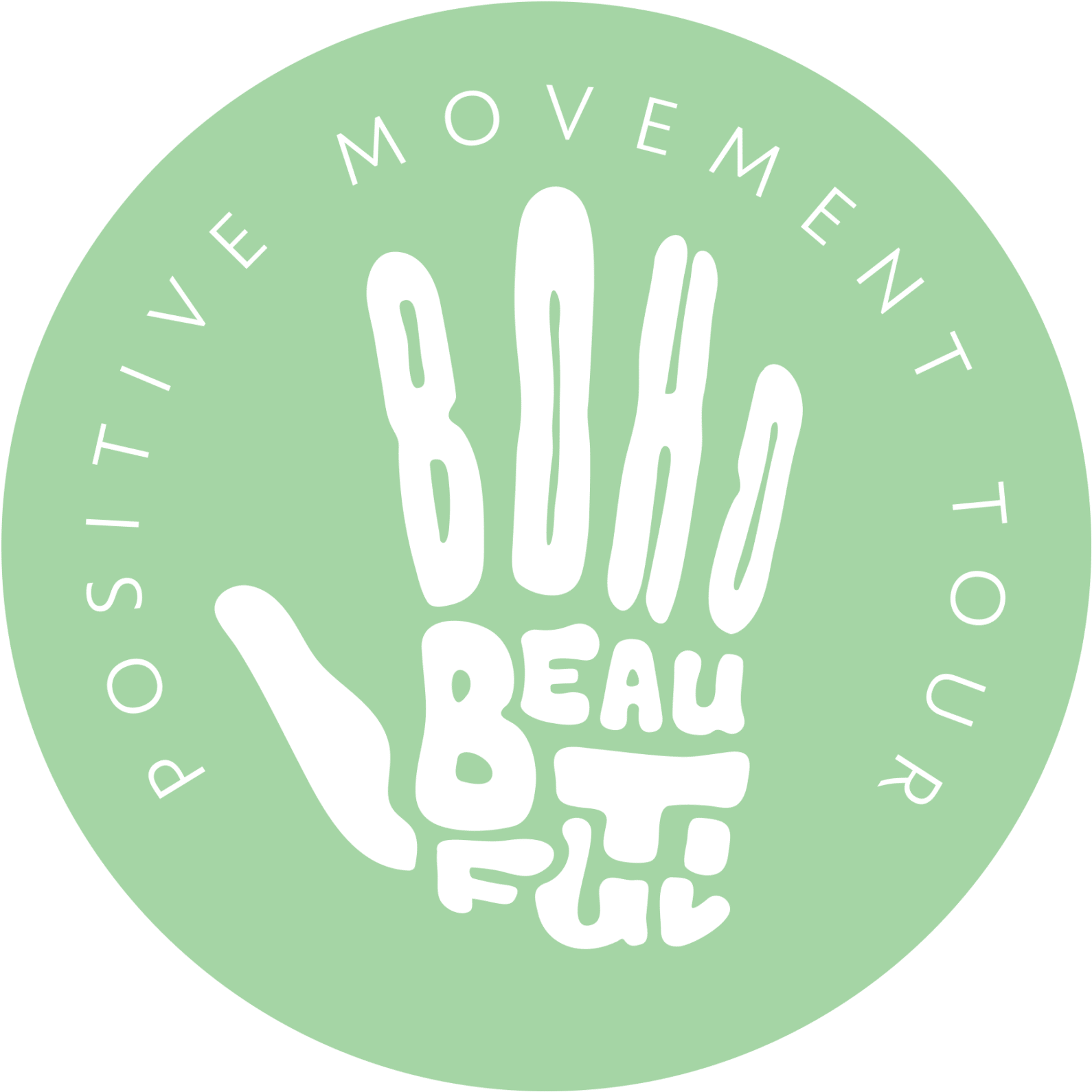 Boho Beautiful Tour Logo Green - Hand (1700x1655), Png Download
