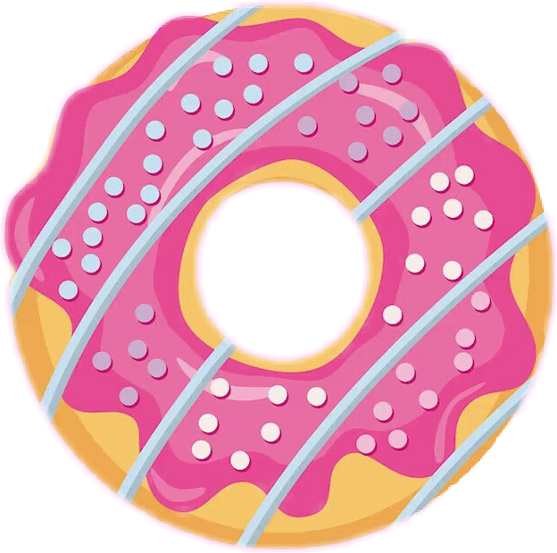 Donut Dona Pink Cute Food Rosa Png Library Library - Doughnut (624x619), Png Download