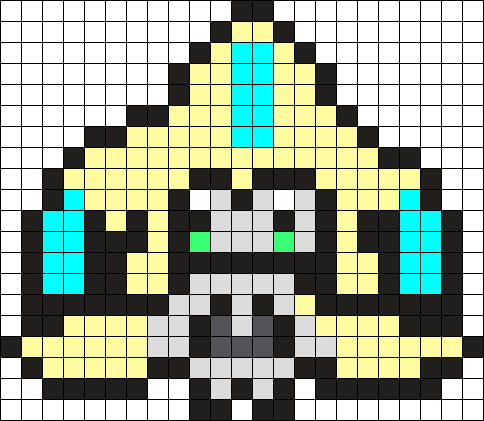 Jirachi Perler Pattern Pokemon Perler Bead Pattern - Perler Beads Pokemon Jirachi (484x421), Png Download