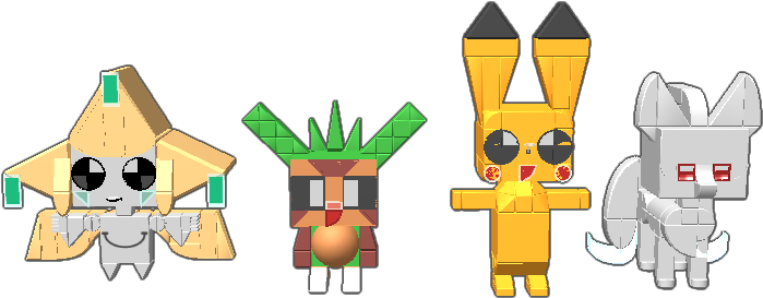 Pikachu Jirachi Chespin Alola Ninetails - Cartoon (768x768), Png Download