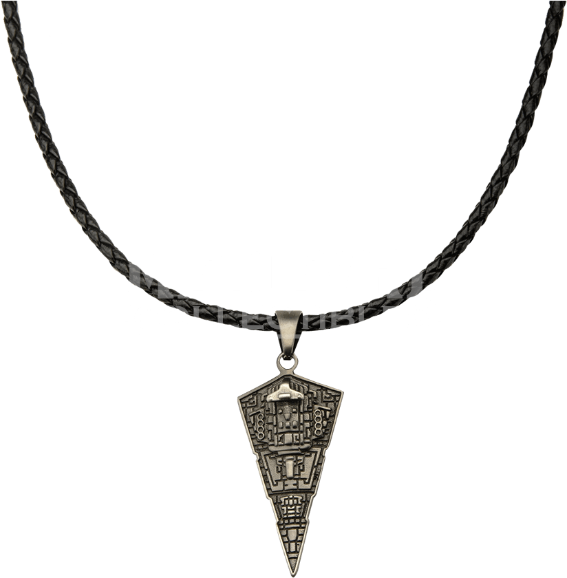 Star Wars Necklace Star Destroyer Pendant With Leather (850x850), Png Download