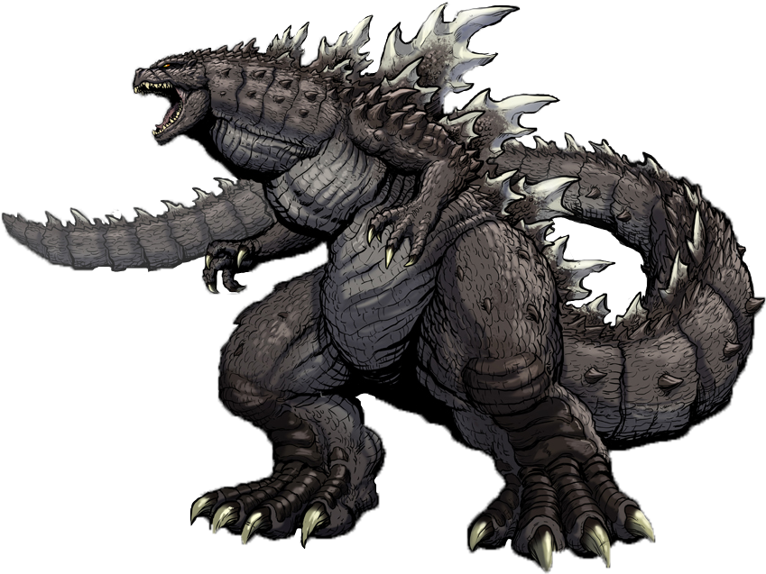 Svg Black And White Render Kaiju By Armorkingtv On - Godzilla Render (1000x678), Png Download