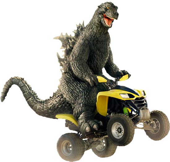 [ Img] - Godzilla Four Wheeler (583x552), Png Download