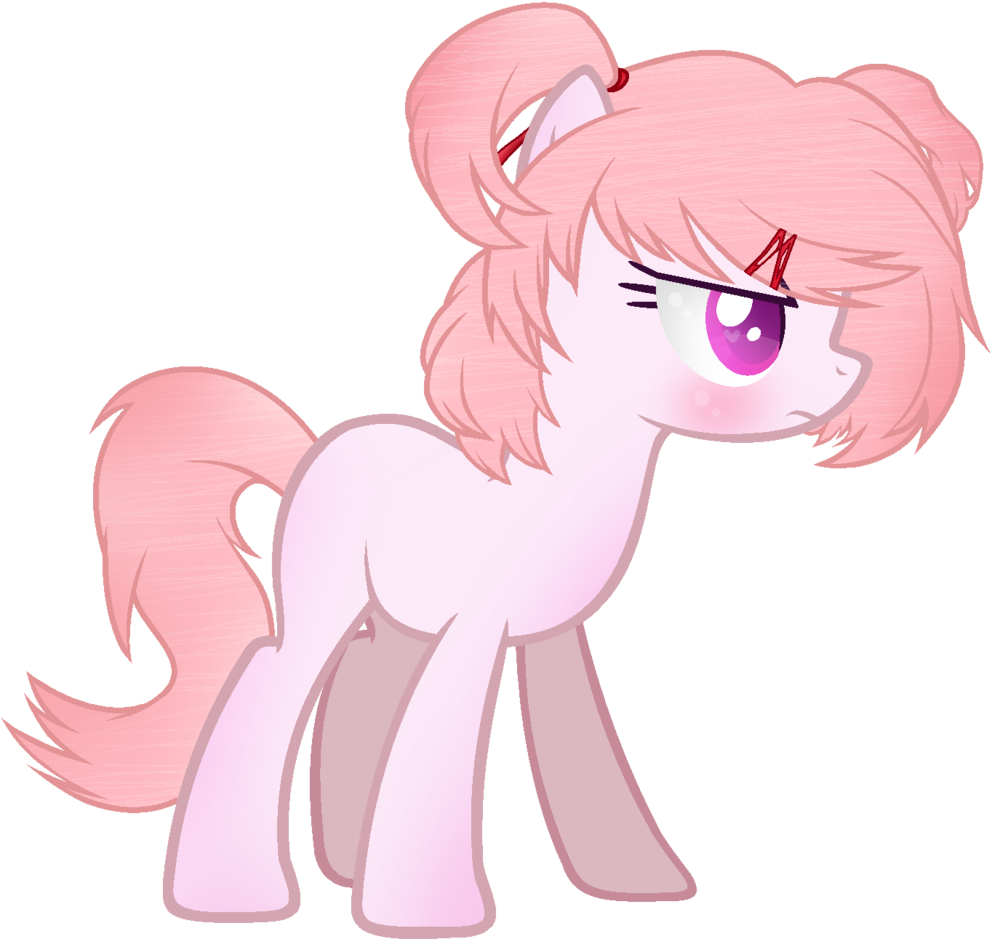 Xmelodyskyx, Doki Doki Literature Club, Earth Pony, - Natsuki As A Pony (1024x1001), Png Download